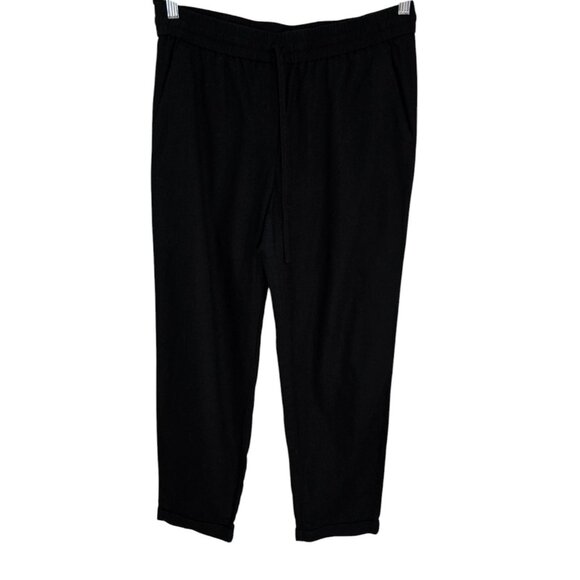 J.Crew Black‎ Linen-Cotton Blend Cropped Pants Size 10 - Picture 1 of 12